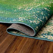 My Magic Carpet Hazel Chevron Teal Washable Runner Rug 2.5'x7'