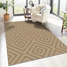 My Magic Carpet Jute Aria 5'x7' Double-Diamond Natural Washable Rug