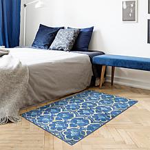 My Magic Carpet Leilani Damask Washable Area Rug 3'x5'