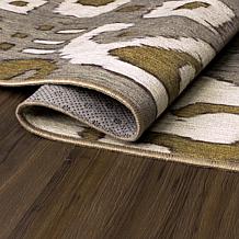 My Magic Carpet Ochre Ikat Washable Area Rug 5'x7'
