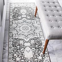 My Magic Carpet Parviz Grey Washable Runner Rug 2.5'x7'