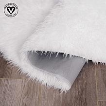 My Magic Carpet Shag White Washable Round Area Rug 6'