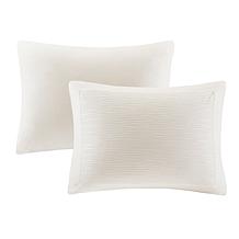 N Natori Hanae Cotton Blend 3-piece King Duvet Cover Set - White