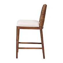 Nadim Rustic Acacia Wood & Seagrass Counter Stool