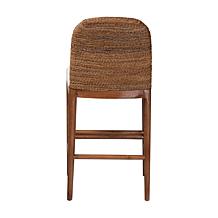 Nadim Rustic Acacia Wood & Seagrass Counter Stool