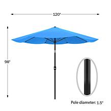 Nature Spring 10' Patio Umbrella with Auto Tilt & Easy Crank - Blue