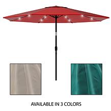Nature Spring 10' Patio Umbrella with LED Lights - Red
