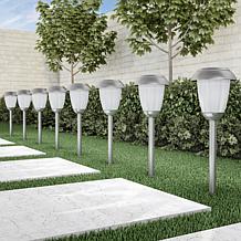 Nature Spring 16" Solar Path Outdoor Stake Lights Set of 8