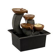 Nature Spring 3 Tier Tabletop Water Fountain - Black & Brown