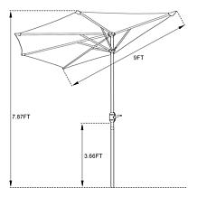 Nature Spring 9' Half-Canopy Patio Umbrella - Green
