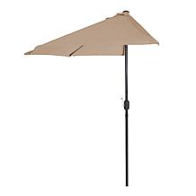 Nature Spring 9' Half-Canopy Patio Umbrella - Sand