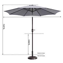 Nature Spring 9' Patio Auto Tilt Umbrella - Gray