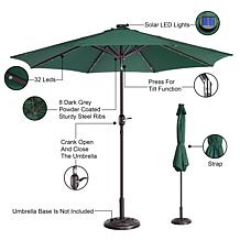 Nature Spring 9' Patio Umbrella with LED Lights - Green
