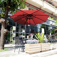 Nature Spring 9' Patio Umbrella with LED Lights - Red