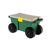 Nature Spring Garden Storage Wagon Cart with Seat - Green