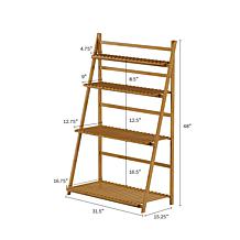Nature Spring Ladder Plant Stand 4Tier Freestanding Storage Shelf- Tan