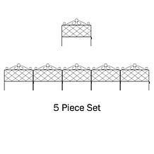 Nature Spring Metal Garden Fencing Panels for Decorative Edging 5-Pack