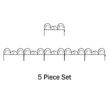 Nature Spring Metal Garden Fencing Set of 5 Panels - Black
