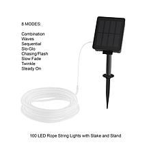 Nature Spring Outdoor 100 LED Solar Rope Light with 8 Modes