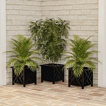 Nature Spring Square Planter Box Container w/ Bottom Insert for Plants