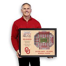 NCAA OK Sooners 3-D Wall Art - Gaylord Family OK Memorial Stadium 