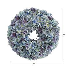 Nearly Natural 16" Artificial Hydrangea Wreath