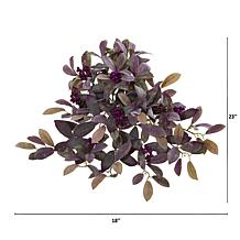 Nearly Natural 23" Fall Laurel Leaf with Berries Plant (Set of 3)
