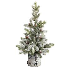 Nearly Natural 24” Flocked Christmas  Tree with 30 LED lights