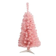 Nearly Natural 3' Pink Artificial Christmas Tree with 50 LED Lights