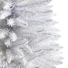 Nearly Natural 3’ Slim White  Christmas Tree with 50 Lights