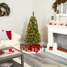 Nearly Natural 5 Ft. Mountain Pine Christmas Tree with 200 Lights