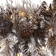 Nearly Natural 6' Flocked Artificial Christmas Garland with 50 Lights