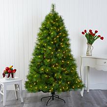 Nearly Natural 6 Ft. Christmas Tree with 300 Clear LED Lights