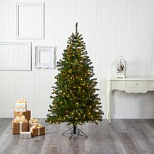 Nearly Natural 6 Ft. Christmas Tree with 300 Warm Clear Lights