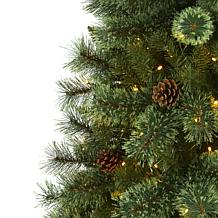 Nearly Natural 6 Ft. Mountain Pine Christmas Tree with 300 Lights