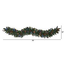 Nearly Natural 6' Snow Dusted Artificial Christmas Garland with Lights