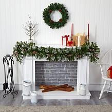 Nearly Natural 6' Snow Tipped Artificial Christmas Garland w/ 50 LED