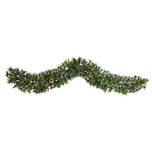 Nearly Natural 6’ Snow Tipped Christmas Garland with 35 Lights