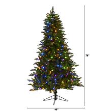 Nearly Natural 6.5' Spruce Artificial Christmas Tree with 450 Lights