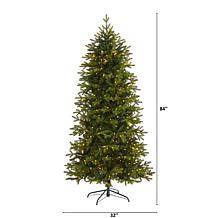 Nearly Natural 7’ Belgium Fir Artificial Christmas Tree with 500 LEDs