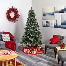 Nearly Natural 7 Ft. Artificial Snowed French Alps Christmas Tree