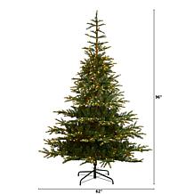 Nearly Natural 8’ Artificial Layered Spruce Christmas Tree 650 Lights