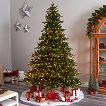 Nearly Natural 8’ Artificial Spruce Christmas Tree w/ 700 White Lights
