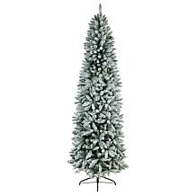 Nearly Natural 8’ Slim Flocked Montreal Fir  Christmas Tree
