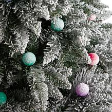 Nearly Natural 8.5' Flocked Mountain Fir Tree with 120 Lights
