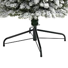 Nearly Natural 9 Ft. Flocked Pencil Christmas Tree with 600 Lights