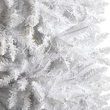 Nearly Natural 9’ Slim White  Christmas Tree with 600 Lights