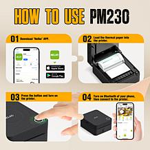 Nelko PM230 Portable Bluetooth Sticker Printer with 2 Rolls