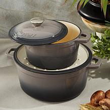Neo Enameled Cast Iron 8" Round Dutch Oven 3qt, Oyster