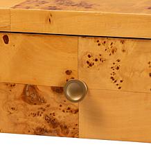 Netra Console Table with Natural Burl Wood and Storage